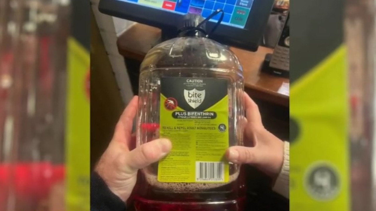 The bottle they claim they were served at the restaurant. Picture: Channel 9