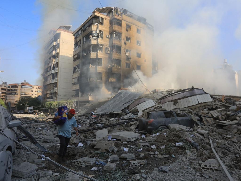 Israeli fighter jets bombarded the southern suburbs of Beirut overnight into September 28, sending panicked families fleeing massive strikes that were reportedly targeting Hezbollah chief Hassan Nasrallah. Picture AFP.