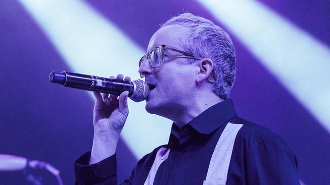 Alexis Taylor as Hot Chip play Brisbane. Picture: Mitch Lowe/The Princess Theatre