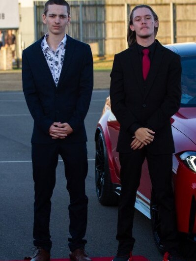 Austin Cotrtill and Samuel O'Donnell at the 2023 Bundaberg State High School Formal.