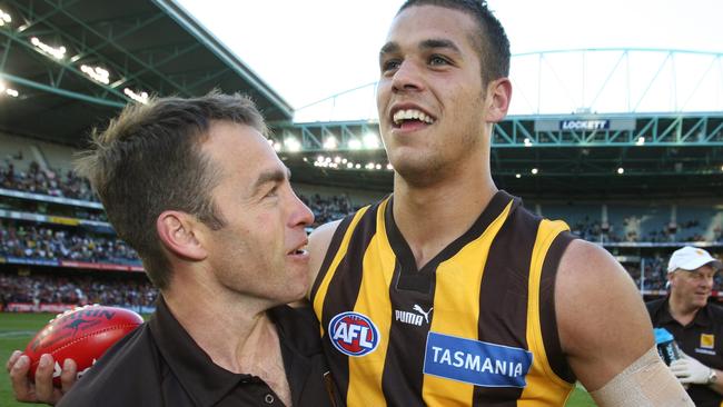 Alastair Clarkson and Lance Franklin during their time together at Hawthorn.