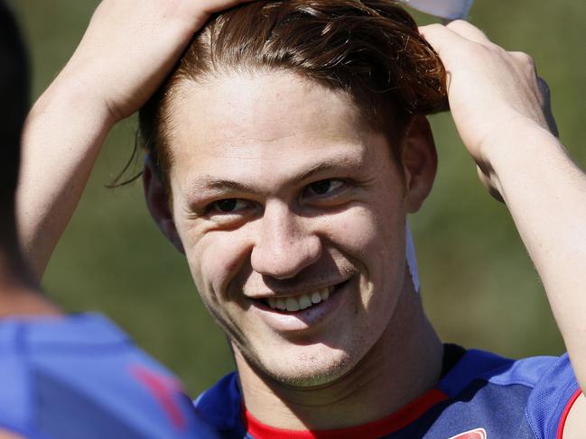 Kalyn Ponga during the Newcastle Knights training session at Balance Field in Mayfield, Newcastle, Wednesday, August 15, 2018. (AAP Image/Darren Pateman) NO ARCHIVING