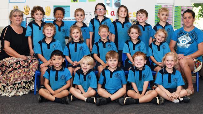 MY FIRST YEAR: Mary Valley College Preps. Picture: Patrick Woods.Front: Liam, Nathan, Jayce, Jedd, Gwen.Middle: Jack, Harper, Reece, Gracie, Mikayla.Back row: Alison, Kassius, Zaiden, Isabella, Isla, Eli, Maximus.Teacher, Ms Shelley and Teacher Aide Miss Davie.