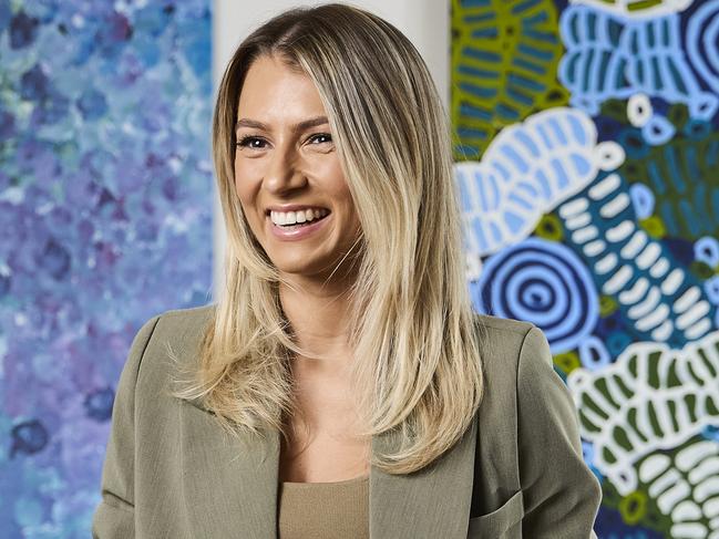 Jade Akamarre ahead of the launch of Pwerle, an Aboriginal Art Gallery in Hackney, Thursday, Jan. 11, 2024. Picture: Matt Loxton