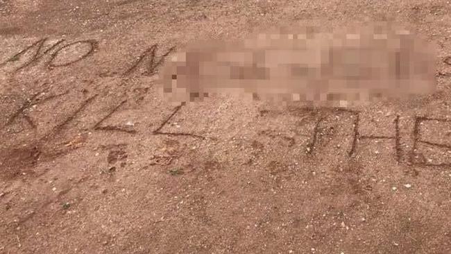 The message is believed have been scrawled at Andrews Farm, SA. Picture: Facebook