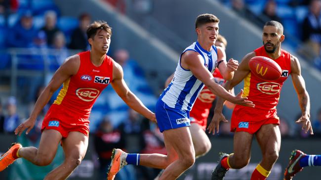 The Suns are consistently inconsistent, defeating the Brisbane Lions and then losing to North Melbourne in the space of a month. Picture: Dylan Burns/AFL Photos via Getty Images