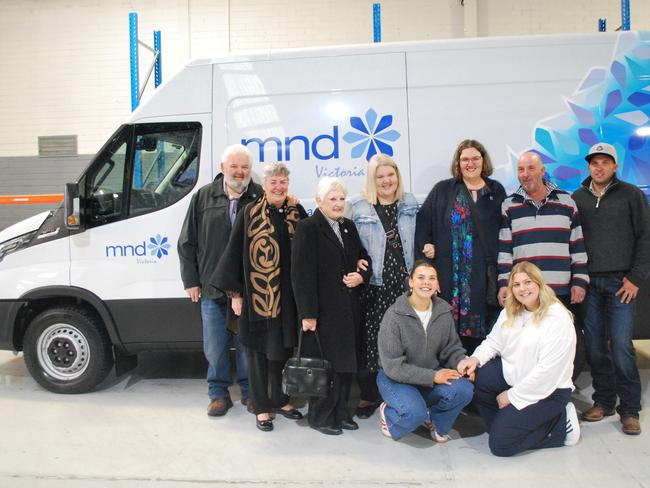 MND Victoria invited the Broughton family to their Melbourne equipment warehouse to thank them and to unveil exactly what that $120,000 is being used for: new delivery van, which weâve dedicated to Jane and the Strathbogie community with special branding. The 20th of August is also the anniversary of Janeâs passing.