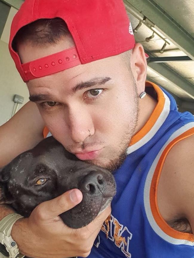 Wayne Dawson and his dog (a Pitbull X Staffy named Leo). Picture: Wayne Dawson / Supplied.