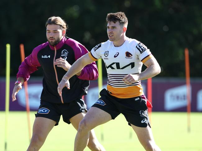 Jock Madden and the Brisbane Broncos train at Red Hill in Brisbane. Pics Adam Head