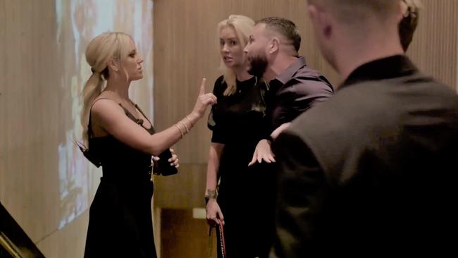 Roxy Jacenko lays down the law to Anthony Hess in the corridor of The Ivy in February last year. Picture: Supplied