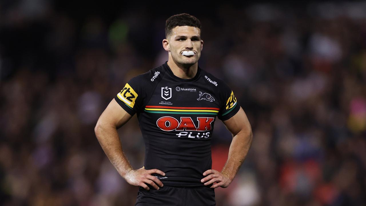 Nathan Cleary faces a huge challenge if he’s to steer Penrith to a third-straight title. Picture: Mark Metcalfe/Getty Images