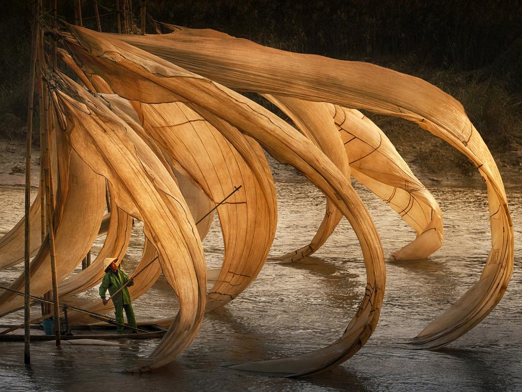 Image Name: Flying Fishing Nets, Malaysia, Shortlist, Open Travel and Winner, Malaysia National Award. Picture: Sony World Photography Awards/ Yem Sin Wong