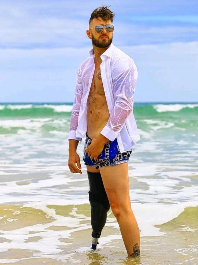 Being an amputee has not stopped Beau Justin from trying new things, including entering and winning a recent Adelaide stripping competition. Picture: Supplied