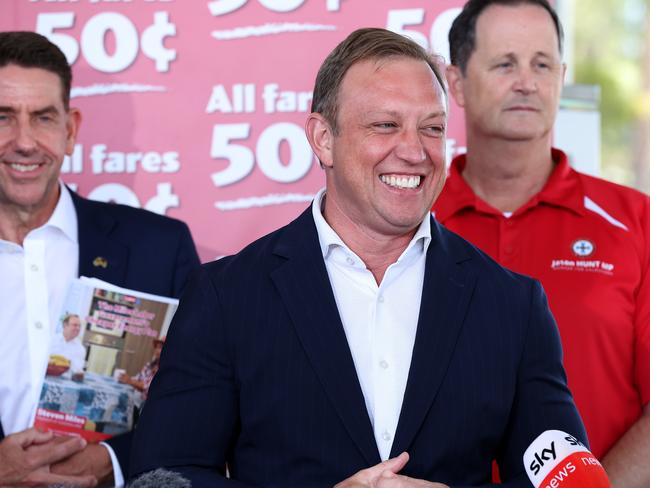 Queensland State Election coverage with the Queensland Premier Steven Miles visiting the Kinetic bus terminal at Caloundra. Pics Adam Head