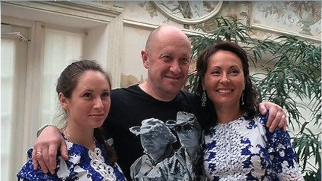 Prigozhin with his wife, Lyubov, and daughter Polina. Picture: East2West News