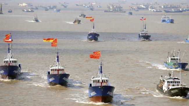 China's Maritime Militia and fishing fleets, pictured in the South China Sea.