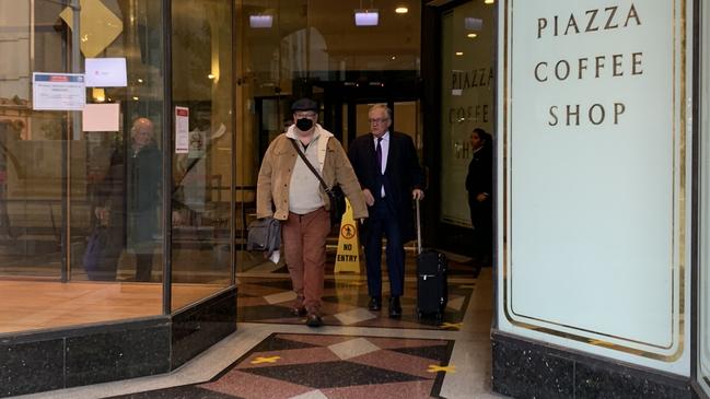 Ross Francis Murrin (left) leaving Downing Centre District Court on July 3. Picture: Supplied