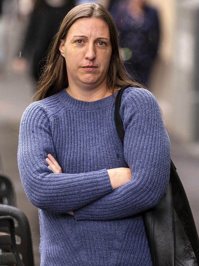 Amanda Warren outside court last week. AAP Image/Daniel Pockett