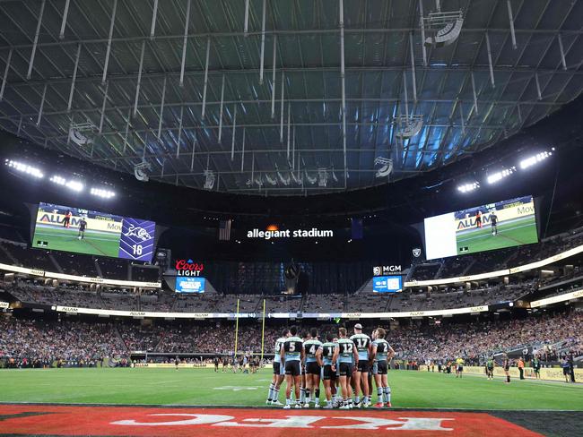 More than 45,000 fans attended the four rugby league matches played in Las Vegas over the weekend. Picture: Ethan Miller Getty Images via AFP