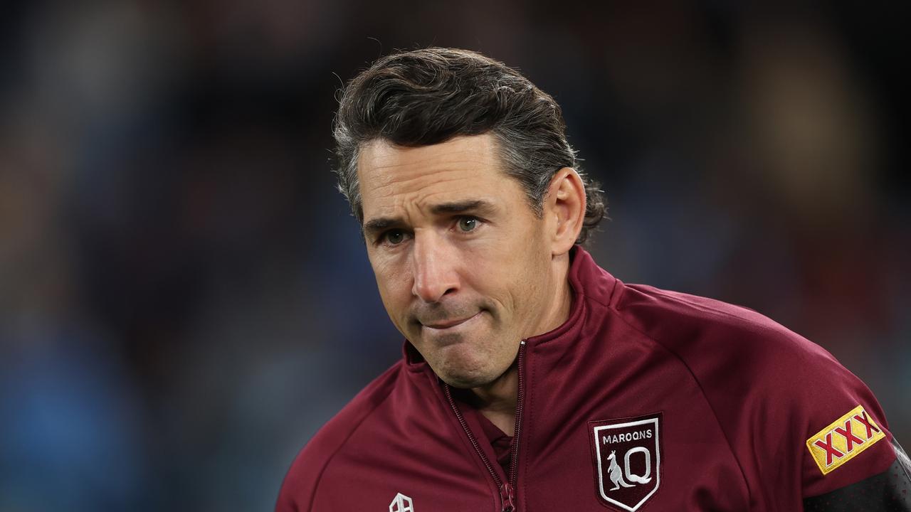 SYDNEY, AUSTRALIA - JULY 12: Maroons coach Billy Slater looks on after game three of the State of Origin series between New South Wales Blues and Queensland Maroons at Accor Stadium on July 12, 2023 in Sydney, Australia. (Photo by Mark Kolbe/Getty Images)