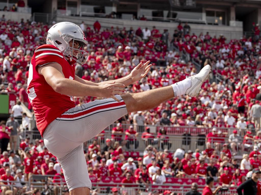 Buckeyes punter Joe McGuire, the son of Eddie McGuire. Picture: Zachery C. Kelly