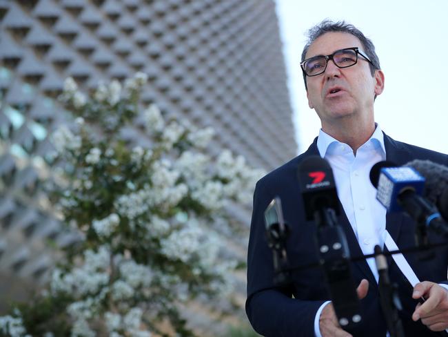 Steven Marshall press conference at RAH. Picture: DYLAN COKER