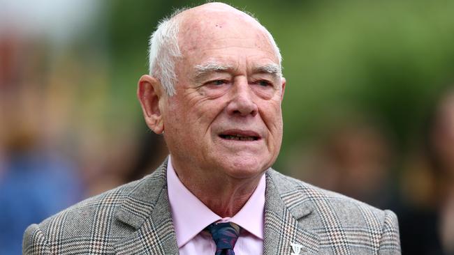 Co-owner of Pellegrini's Espresso Bar Nino Pangrazio arrives for the state funeral. Picture: Getty Images