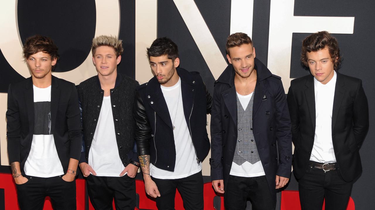 British boy band One Direction, from left, Louis Tomlinson, Niall Horan, Zayn Malik, Liam Payne and Harry Styles attend the premiere of "One Direction: This Is Us" at the Ziegfeld Theatre on Monday, Aug. 26, 2013 in New York. (Photo by Evan Agostini/Invision/AP) Picture: Ap