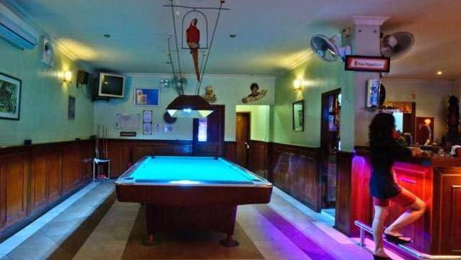 Mark Allen’s body was found in a room above the Pickled Parrot Pub on a street noted for its hostess bars in Phnom Penh. Picture: Tonle Sap