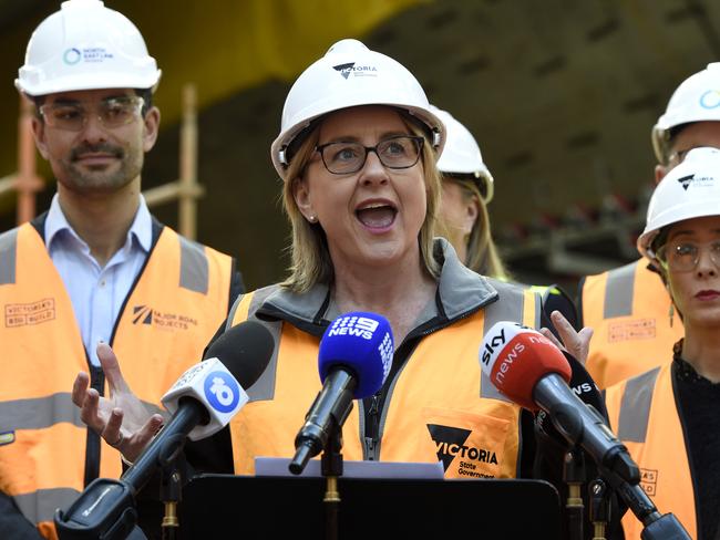 Victorian Premier Jacinta Allan promised in 2017 the new lanes would slash travel times on buses by a third. Picture: Andrew Henshaw