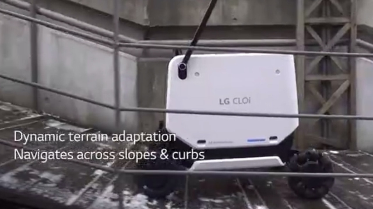 LG's Door-to-Door delivery robot is designed to workout outdoors and was shown off at CES 2022.