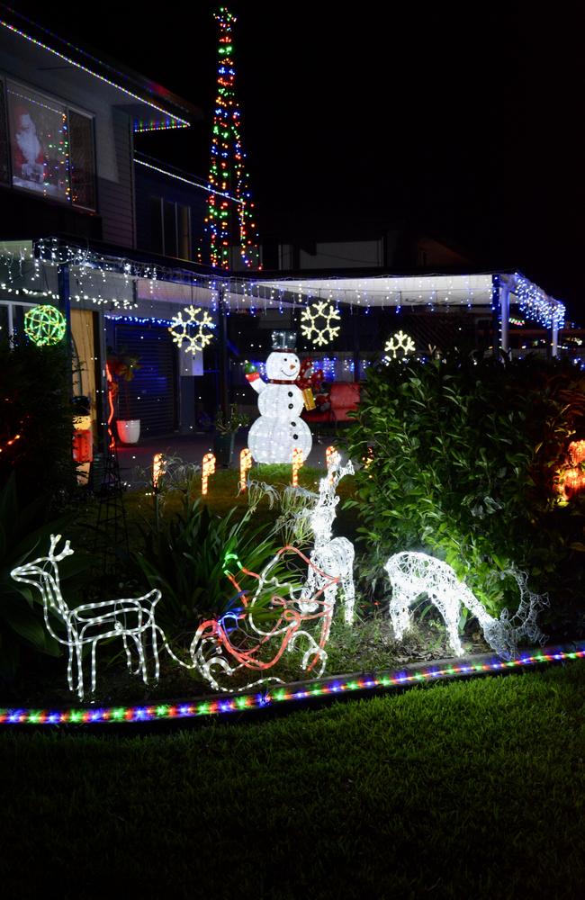 Christmas lights in Georgemilton St in West Mackay. Picture: Rae Wilson