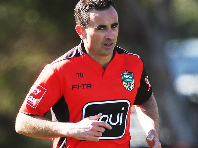 Referee Gerard Sutton during Parramatta Eels training ahead of their final with Storm this weekend. Picture. Phil Hillyard