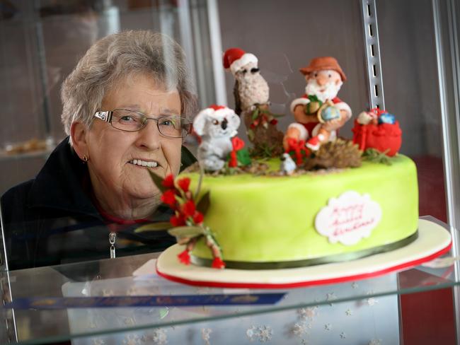 Pat Butcher, 75, of Magra, with her prize-winning Aussie Christmas cake.