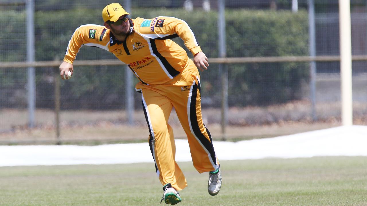 Action from the Cricket Far North match between the Cairns North and Barron River, held at Griffiths Park, Manunda. Norths Anton Booy fields the ball. PICTURE: BRENDAN RADKE