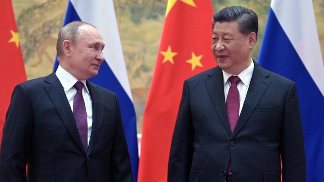 Russian President Vladimir Putin and Chinese President Xi Jinping. A long-term White House focus on Europe to shore up American allies against Moscow would leave Beijing with a freer hand to pursue its strategic goals in other arenas, most obviously Taiwan. Picture: AFP