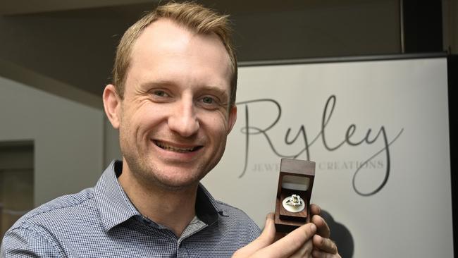 Ewen Ryley owner of Ryley Jewellery Creations with the ring he has designed and created for LifeFlight.