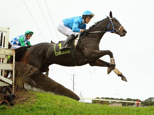 Steven Pateman on Some Are Bent before winning the Brierly Steeplechase.