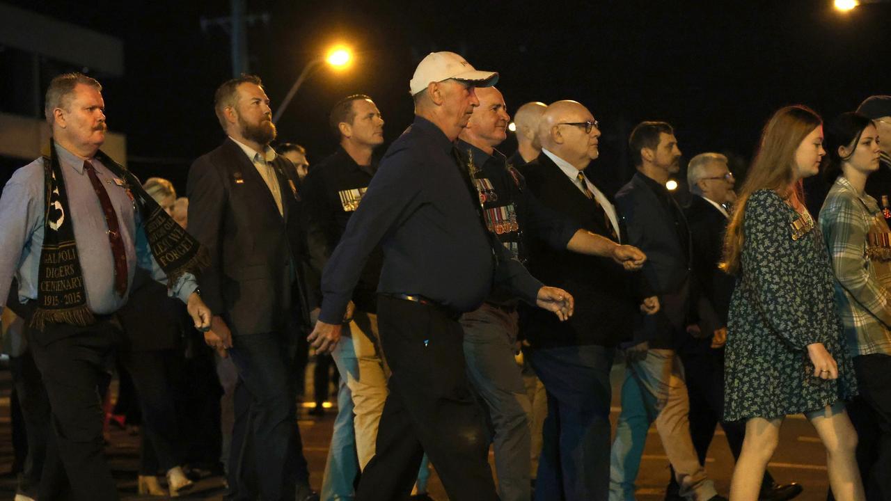 Hundreds of people joined veterans old and young at the Mackay Dawn Service march, Mackay Anzac Day 2025. Pictures: Mackay Regional Council.