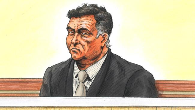 An artist’s impression of Greg Lynn in court. Picture: Mollie McPherson