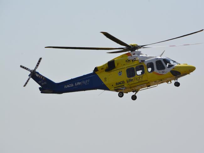 A LifeFlight Helicopter lands in Toowoomba at the rescue helicopter service's new base. LifeFlight Generic