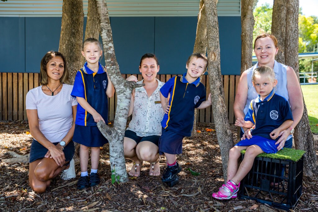 GYMPIE SOUTH DLA: (Back from left) Teacher aide Bella Hanson, Makayla Dugdale-Moran, teacher Mrs Sharon James, Zayden Bell, teacher aide Kylie Jarling-Seed, Zahlea Shenton.(absent) teacher Ms Melanie Cole (Teacher), Max Brown. Picture: LEEROY TODD