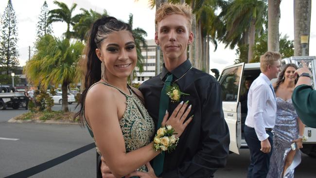 Aaliyah Turner and Shaquille Wallace at the Sarina State High School formal at the MECC, Mackay, on Thursday November 19. Picture: Zizi Averill