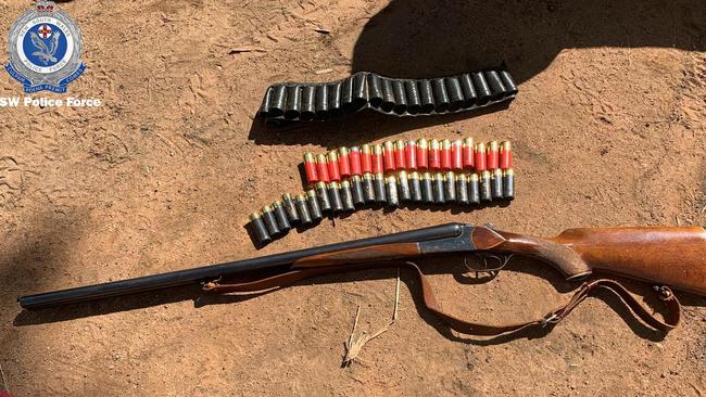 A double barrel shotgun was found by Police at the property near Mudgee. Picture: NSW Police