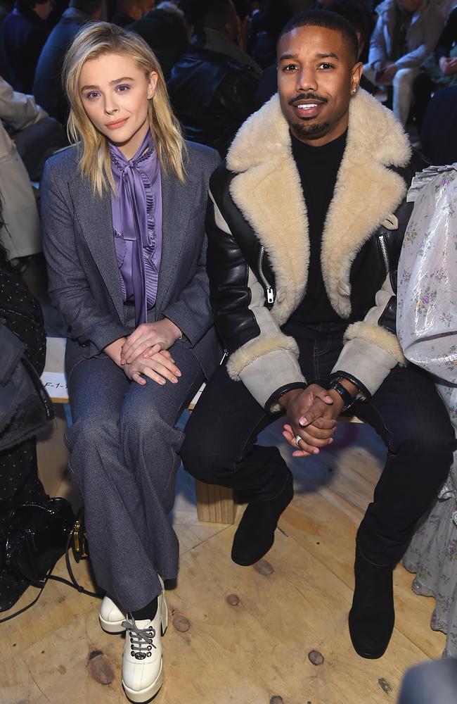 Chloe Grace Moretz and Michael B. Jordan sat in the front row at Coach. Picture: Getty Images 