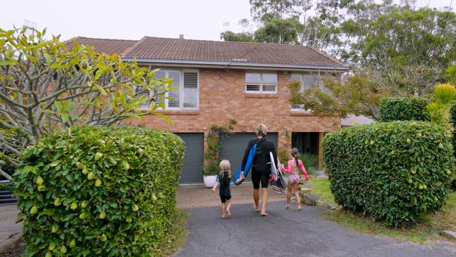 Adrian ‘Ace’ Buchan and his children at their 28 Warren Avenue home in Avoca, NSW