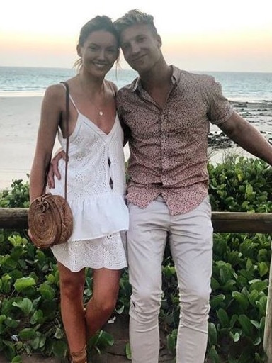 Rhys Palmer and Chloe Livsey in Broome in 2017. Picture: Instagram