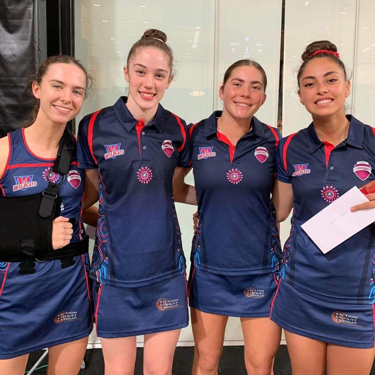 The Brisbane South Wildcats. Left to right: Georgie Johnson, Kayla Anderson, Tahlia Evans and Kydan Tuapou.