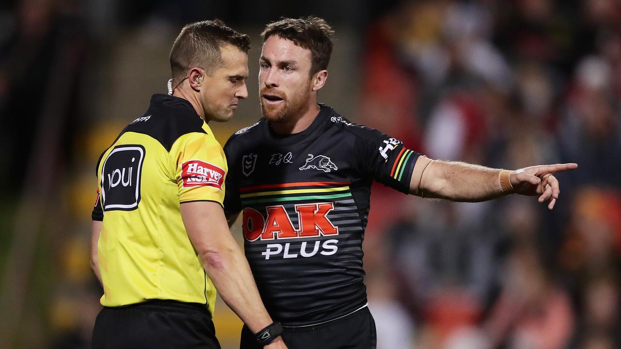 James Maloney was cautioned for questioning too many decisions in the Panthers clash with the Raiders.