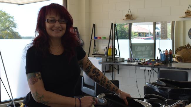 NO APPOINTMENTS: Cutthroat Cats owner Cat Mellers said she was determined to open up her barber shop, despite the pandemic. Picture: Sam Turner